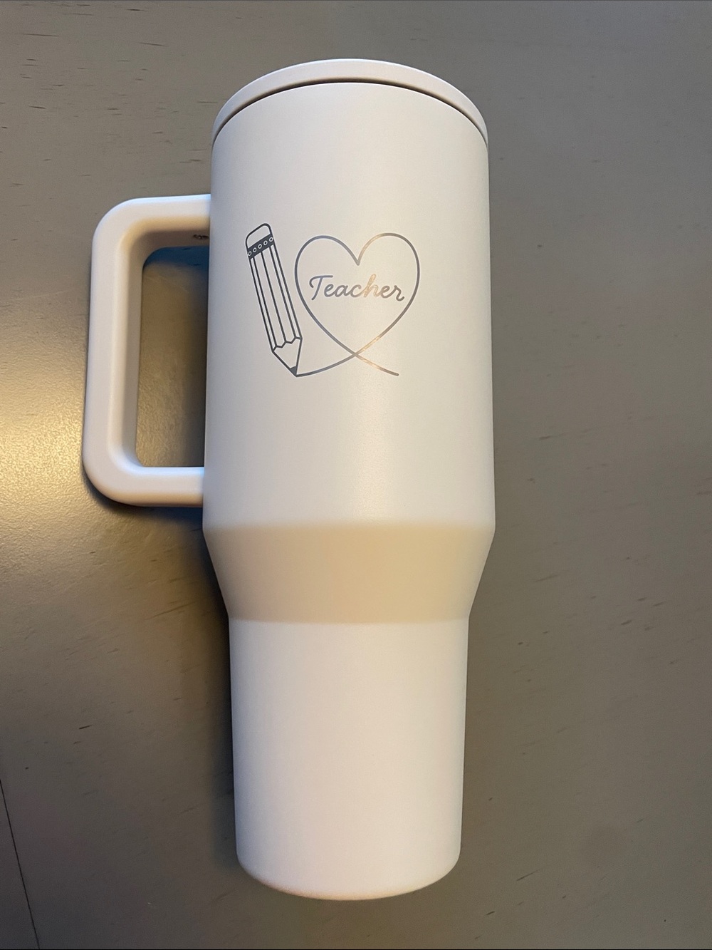 Hydrojug White 'Teacher' Insulated Travel Mug with Handle